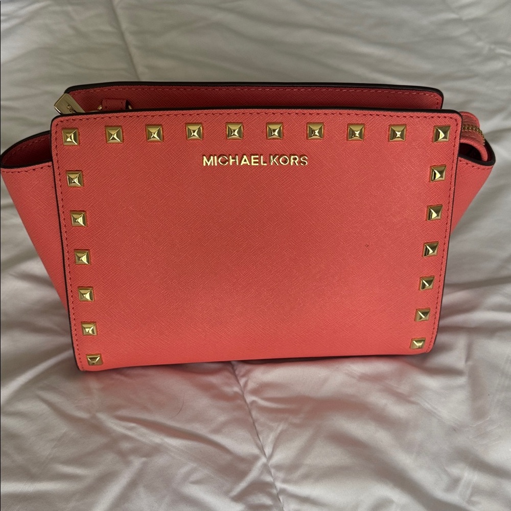 Michael Kors Coral Studded Crossbody Bag